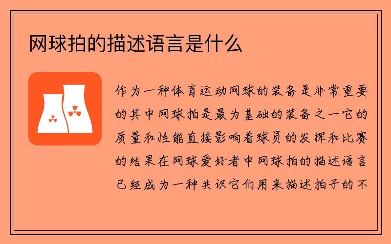 网球拍的描述语言是什么